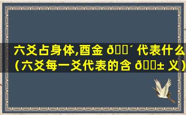 六爻占身体,酉金 🌴 代表什么（六爻每一爻代表的含 🐱 义）